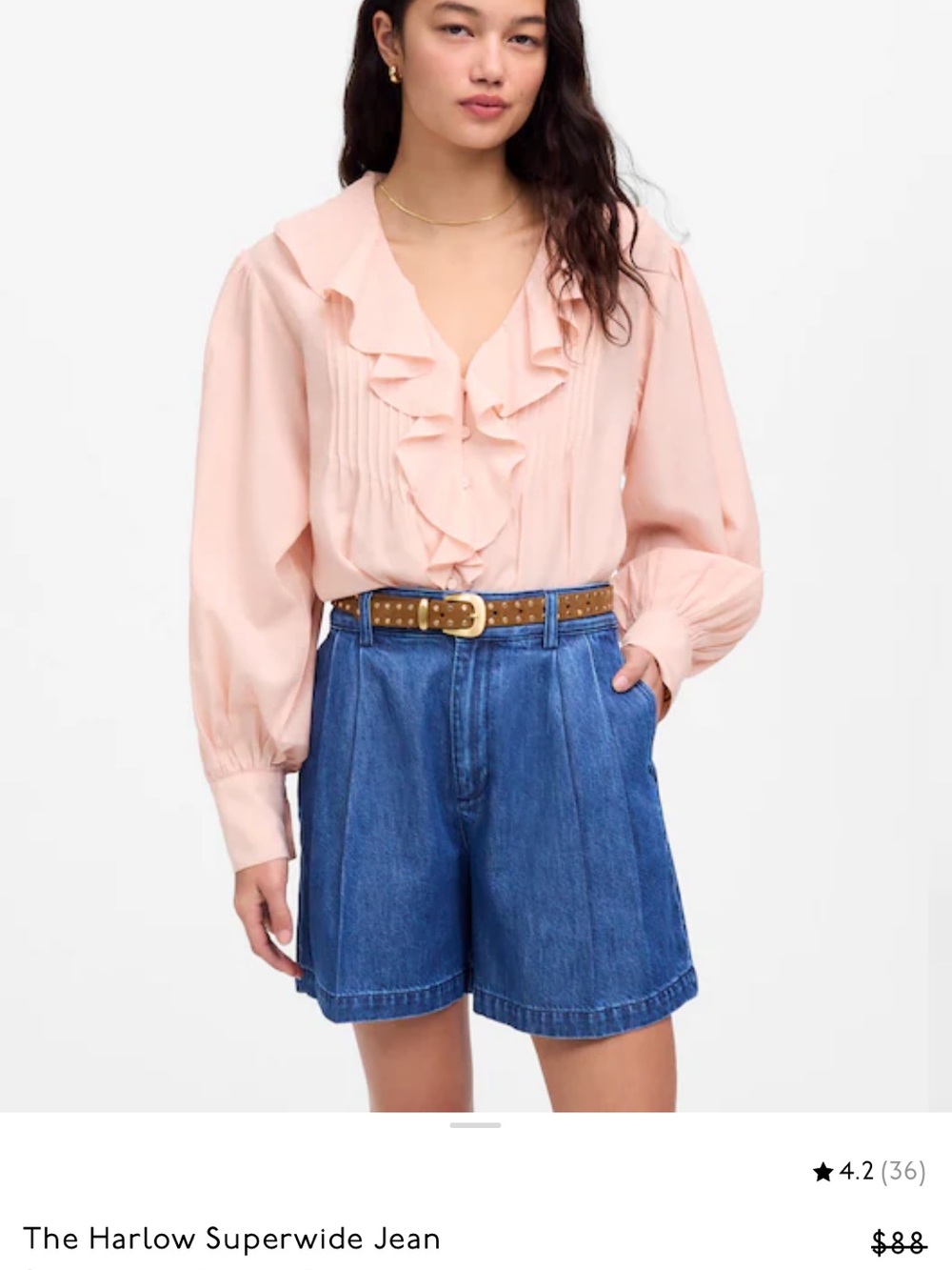 Madewell Harlow super wide leg jean short - Picture 5 of 7